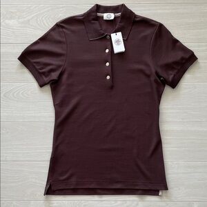 New! Hermes Burgundy Stretch Cotton Polo